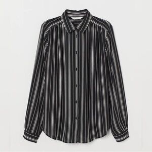 NAVY Striped Button Up